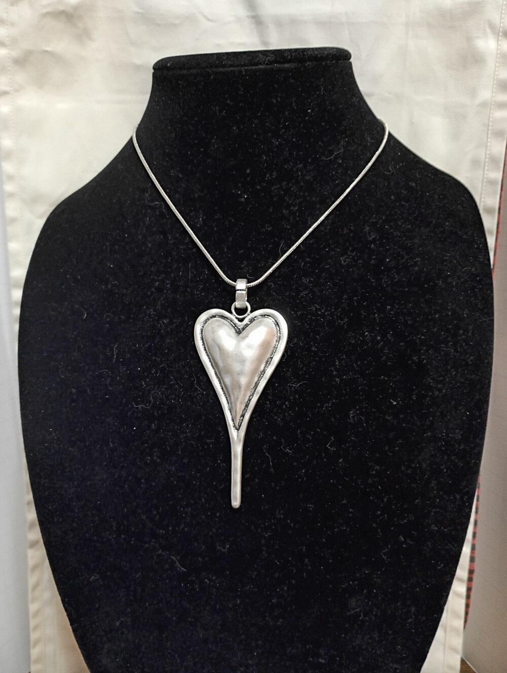 Unique Silver Toned Heart Necklace
